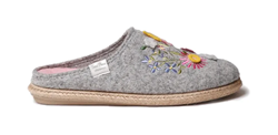 PANTOFOLE DA DONNA IN FELTRO CON FIORI SILVESTRE